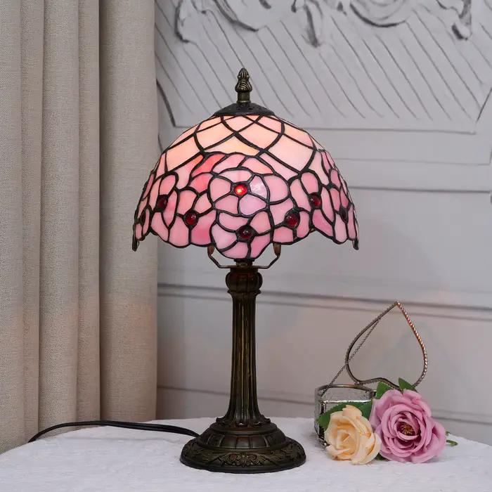 Lampe de table en verre teinté fleurs de cerisier roses pour salon chambre à coucher occasion spéciale cadeau fête des mères anniversaire
