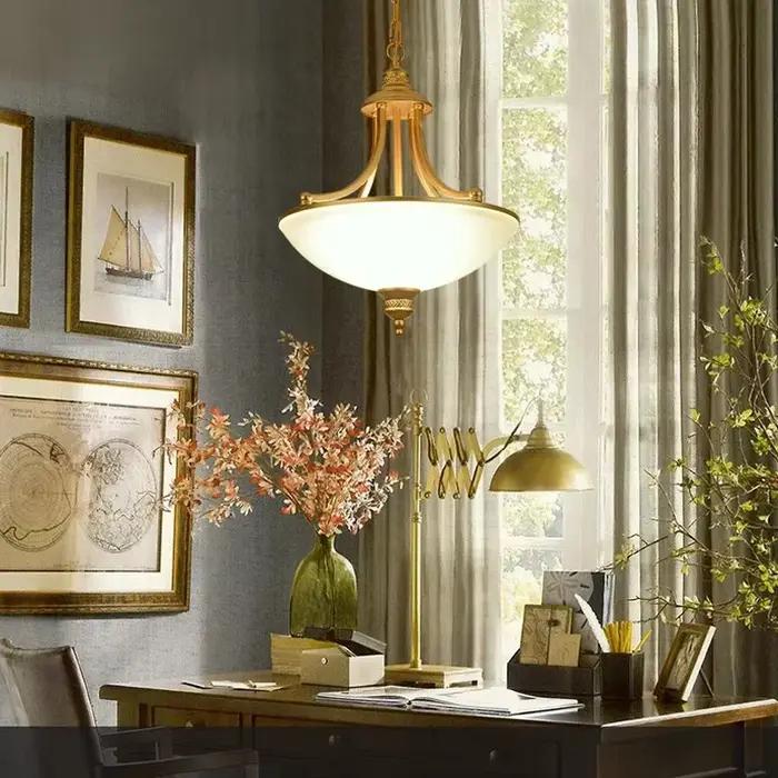 Luminaires suspendus LED en forme de fontaine en cuivre doré de luxe moderne