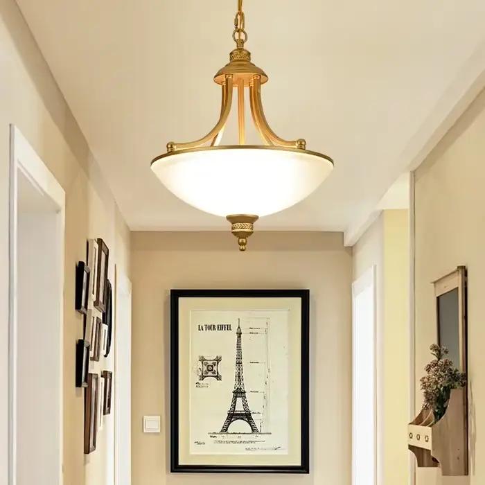 Luminaires suspendus LED en forme de fontaine en cuivre doré de luxe moderne