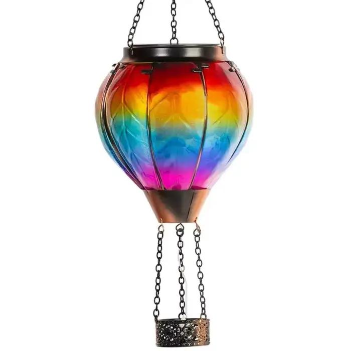 Lampe de jardin solaire vintage effet flamme décoration extérieure verre métal pour soirées et barbecues occasions spéciales