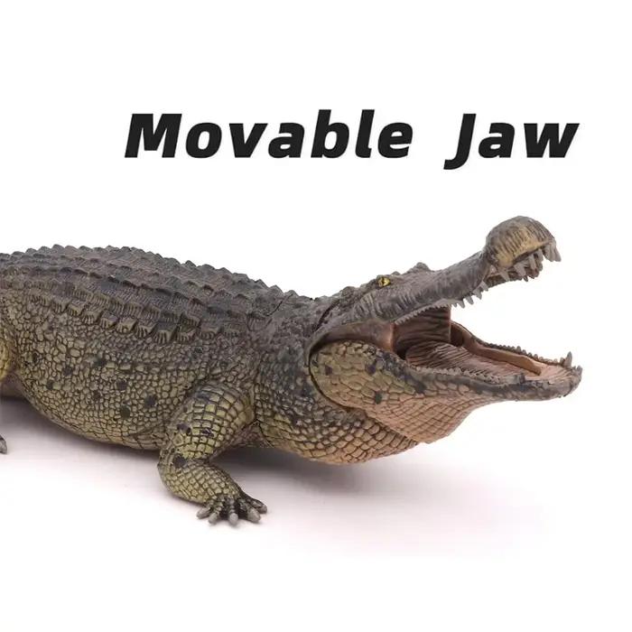 Figurine de jouet de Crocodile, Figurine de Crocodile de la vie sauvage avec mâchoire mobile, pour l'éducation et le jeu amusant, pour garçons et filles