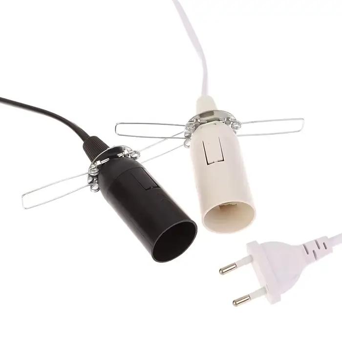 Base de lampe à douille E14 avec fil de commutation, support de suspension d'ampoule LED, suspension de lampe à sel, prise UE, câble de rette d'alimentation, 1.8m