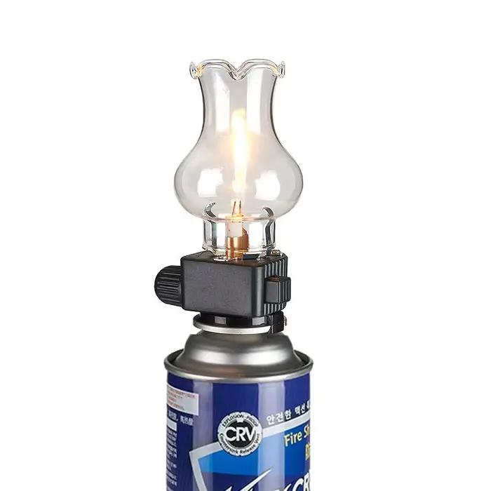 Lampe à gaz de camping portable, éclairage extérieur séparé, lampe à gaz pour voiture, lanterne au butane/isobutane, luminosité réglable, lanterne de camping