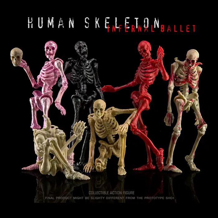Figurine articulée de squelette humain à l'échelle 1/12 | Enseignement de la biologie | Modèle de collection d'horreur, jouet cadeau pour Halloween