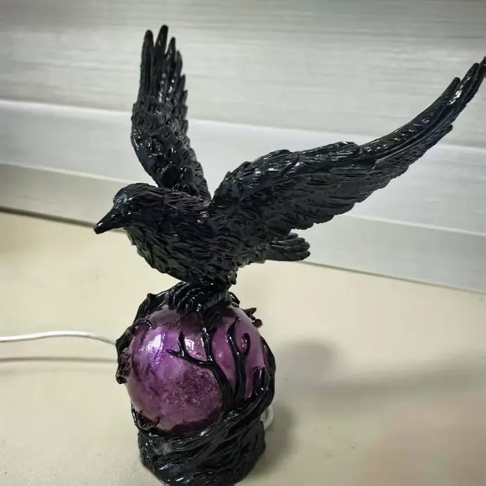 Lampe de nuit de style européen en résine gris clair pour décoration d'intérieur et occasions spéciales comme Noël 2025