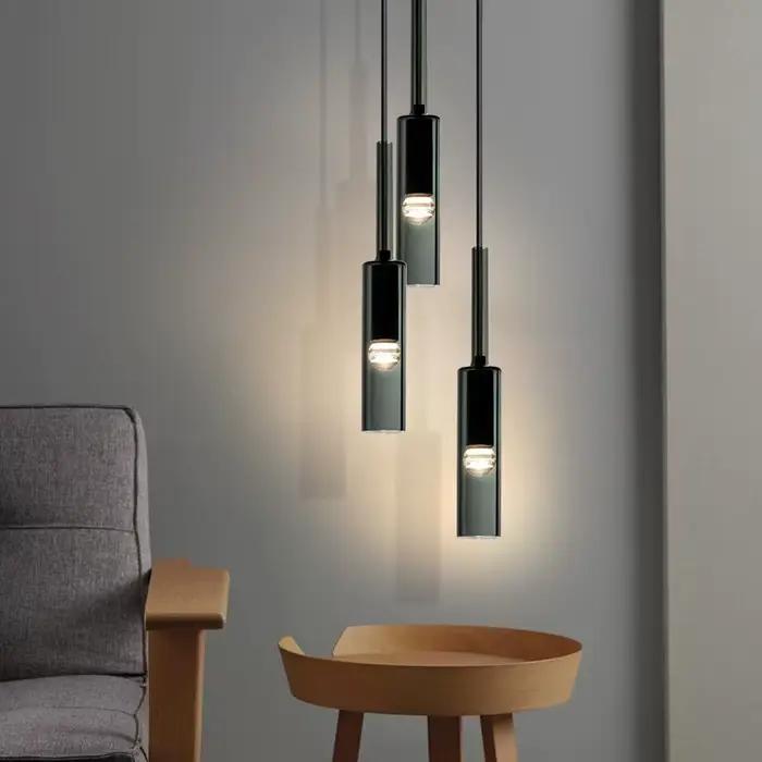 Lampe suspendue en verre avec bouteille design moderne luminaire décoratif plafond idéal chambre à coucher bar cuisine salle à manger
