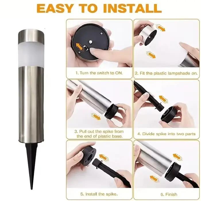 Lampe de sol extérieure, éclairage de pelouse, projecteur paysager, décoration de cour, IP65, convient à toutes les saisons pour jardin, chemin, balcon.