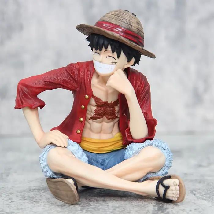 Anime One Piece Monkey D Luffy assis Ver. Statue de Collection de figurines d'action en PVC, modèle de jouets pour enfants, poupée cadeaux 13cm