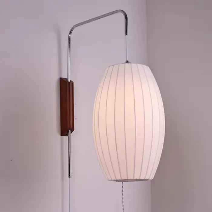 Lampe murale japonaise en soie tissée à la main