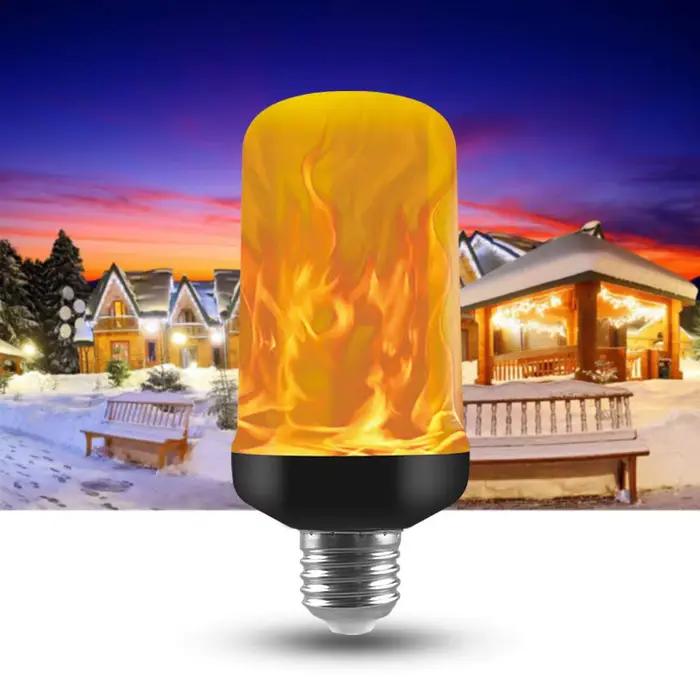 E27 E14 LED effet de flamme lumière 12W plusieurs Modes créatif maïs ampoule lampe décorative pour Bar hôtel Restaurant fête décor à la maison