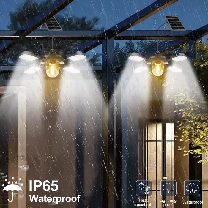 Lampe solaire suspendue LED pour intérieur et extérieur avec détecteur de mouvement, idéale pour jardin, garage, poulailler
