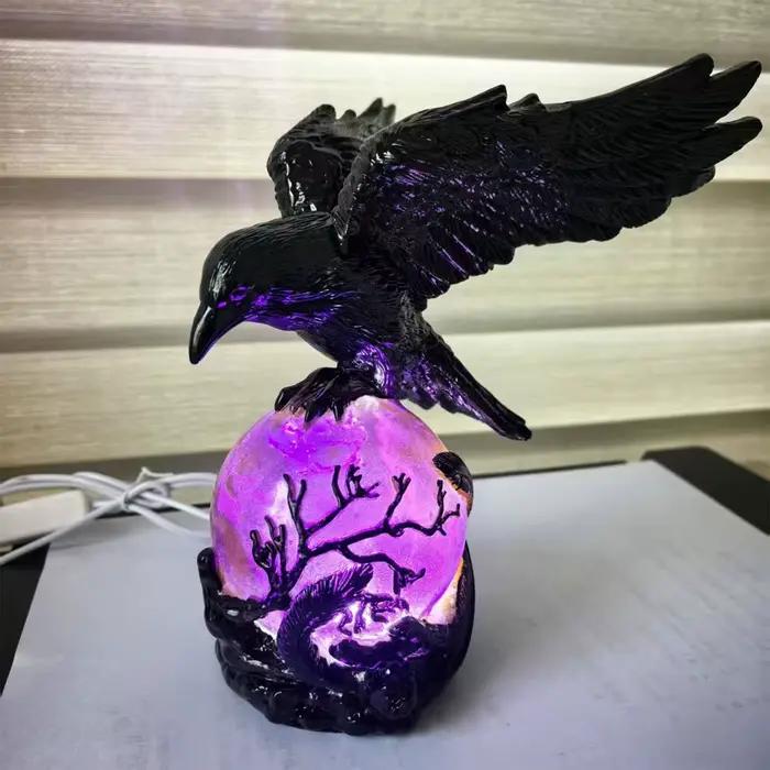 Lampe de nuit de style européen en résine gris clair pour décoration d'intérieur et occasions spéciales comme Noël 2025