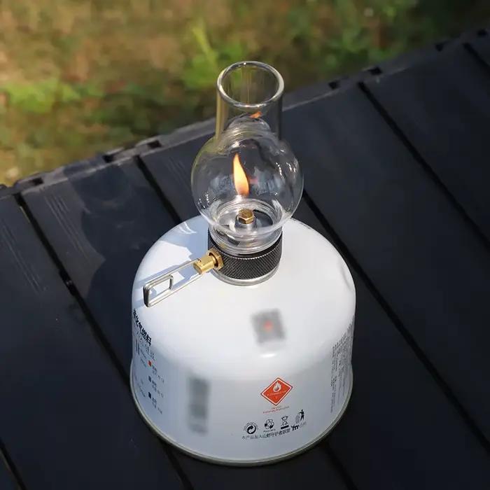 Lampe à gaz butane portable pour le camping, la pêche et le pique-nique, bougie extérieure compacte avec éclairage nocturne 