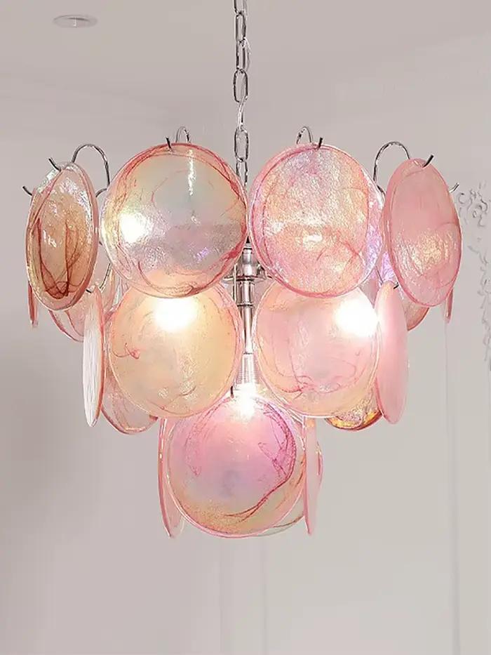 Plafonnier LED Vintage en Verre Rouge au Design poumons