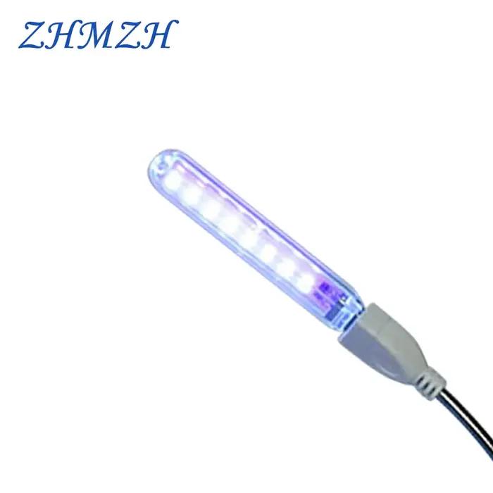 Lampes de stérilisation ultraviolettes LED DC5V, 8 LED, Mini lumières de désinfection portables UVA, lampes UV, lampe germicide USB