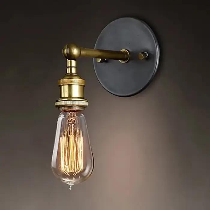 Lampe murale rétro de style industriel pour chambre à coucher chevet couloir allée lumineuses LED contemporaine avec abat-jour noir ou or flux lumineux 60-249 lumens zone d'éclairage 5-10mètres carrés