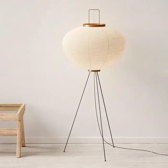 Noguchi Akari papier de riz lumière japonaise Wabi Sabi Vintage lampe sur pied pour chambre salon maison chevet décoration
