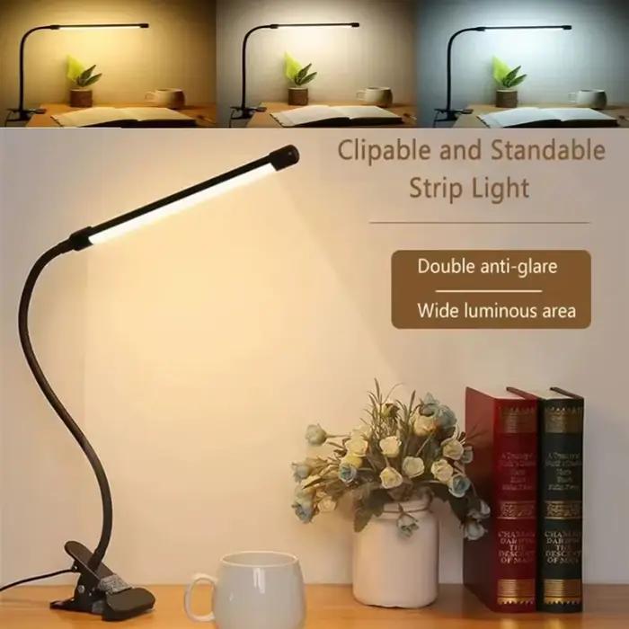 Lampe de Lecture LED à Intensité Variable Modèle Moderne Lampe Bureau Lampe Clipser Lampe De Chevet Protection Yeux Occasions Spéciales