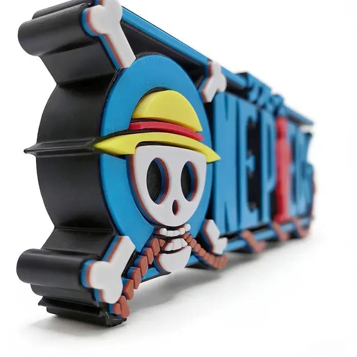 Nouvelle figurine One Piece avec logo tête de mort en chapeau de paille, imprimée en 3D, ornement de collection anime, décoration de bureau et de maison, cadeaux pour les fans d'anime
