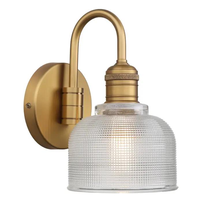 Lampe murale rétro Permo avec abat-jour en verre en forme de bol