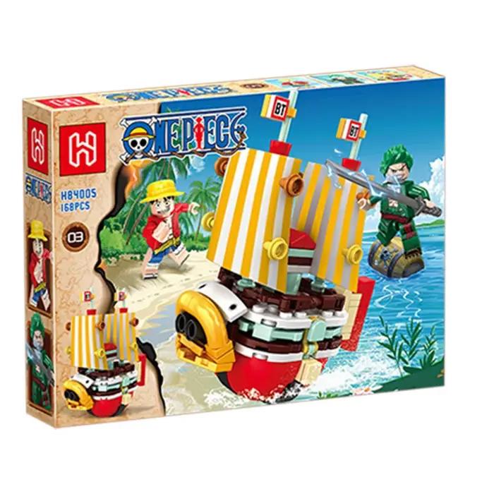 Anime One Piece Thousand Sunny & Going Merry Micro Bricks Building Blocks Model Pirate Ship Assembly Figure Toy Set Decor Gift