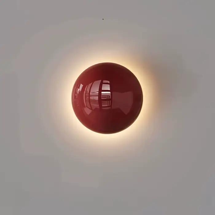 Lampe de mur LED moderne rouge rond en métal appliques murales pour chambre salon couloir plafonnier concepteur crème