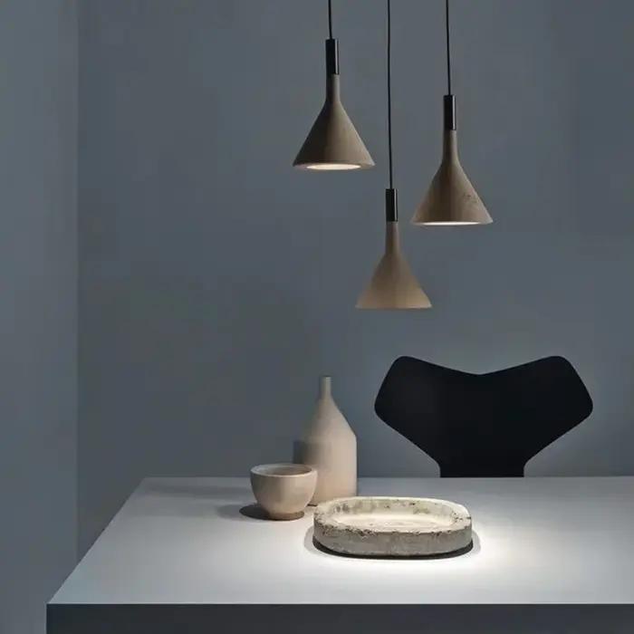 Ciment béton pendentif lumières nordique moderne Led E27 Restaurant Bar salon chambre île cuisine lampe industrielle Design