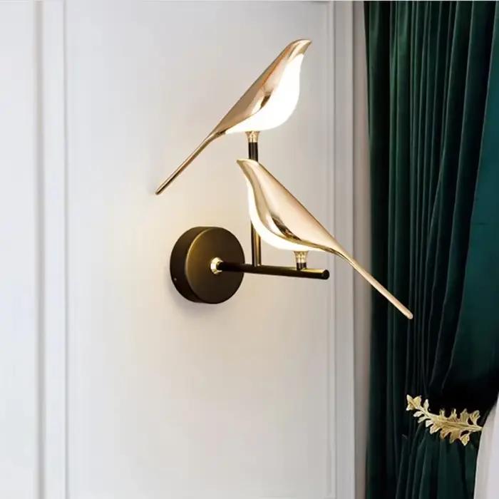 Appliques murales LED nordiques Golden Bird lampe murale créative art déco pour salon chambre à coucher cuisine entrée étude salle de bain occasions spéciales