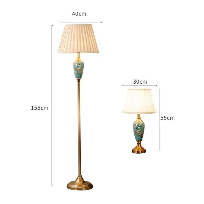 Lampe sur pied traditionnelle en céramique rétro