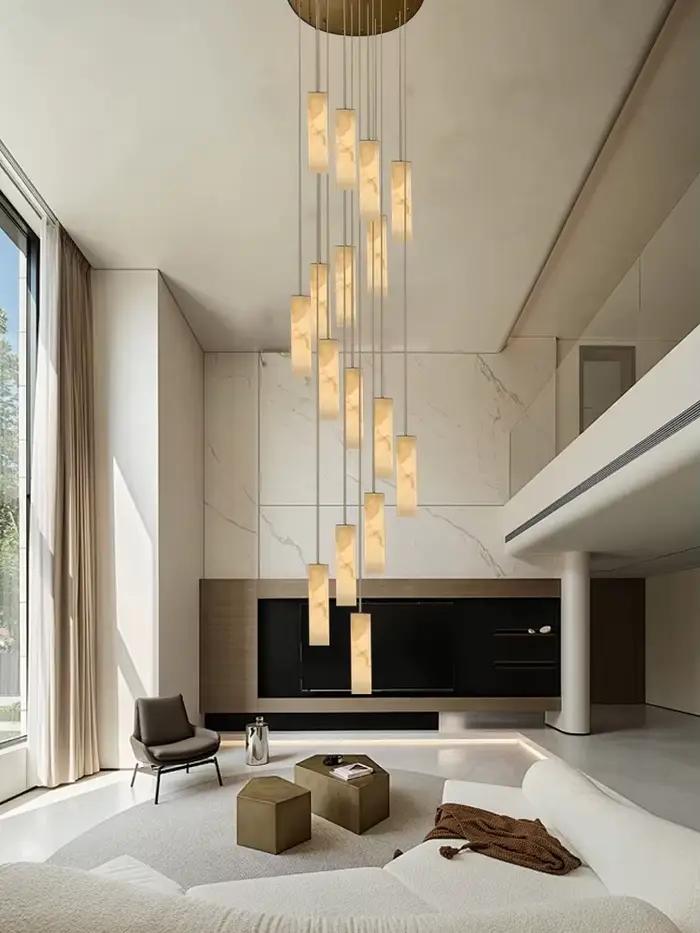 Lustre LED en marbre espagnol de luxe pour villa