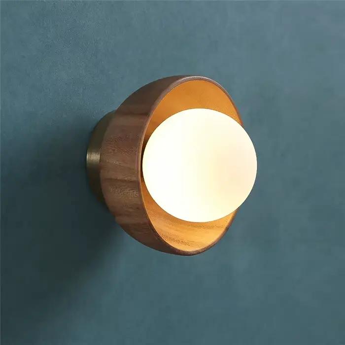 Applique murale moderne en bois couleur rondin nordique plafonniers