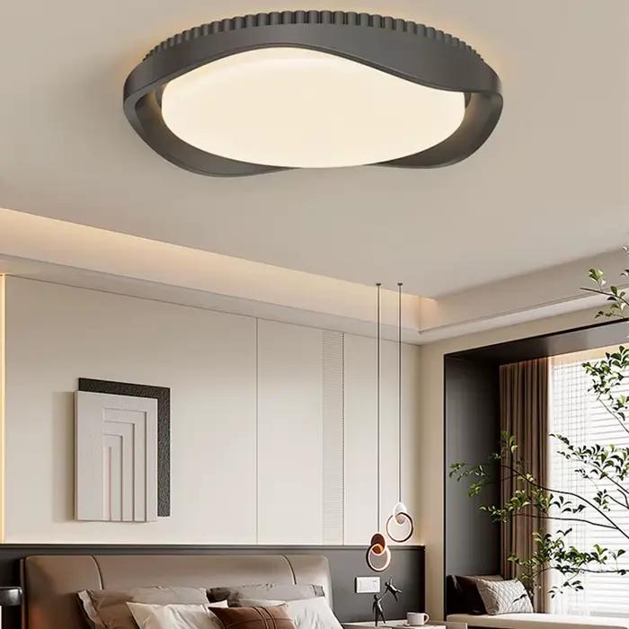 Plafond moderne à LEDs lampe abat-jour en bois plafonnier pour chambre salle de bain cuisine balcon