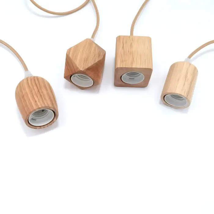 Lampe à suspension en bois E27 lampes suspendues