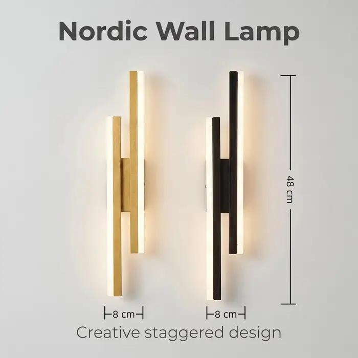 Applique murale LED en acrylique or/noir de style nordique