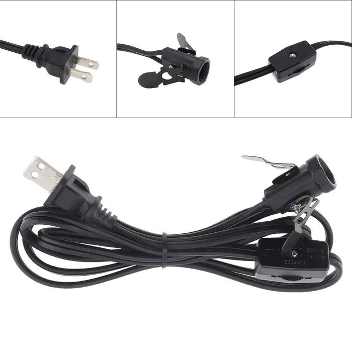 Cordon de remplacement pour lampe à sel, douille d'ampoule E12, interrupteur rotatif, cordon de veilleuse pour lumière de soufflage de Village de noël