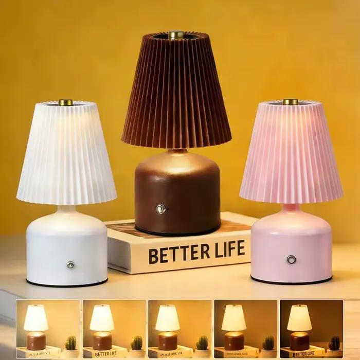 Lampe de chevet KFV, lampe d’ambiance pour chambre à coucher, abat-jour en tissu, lampe de bureau, lampe de bureau à LED, luminosité réglable, décoration d’intérieur.
