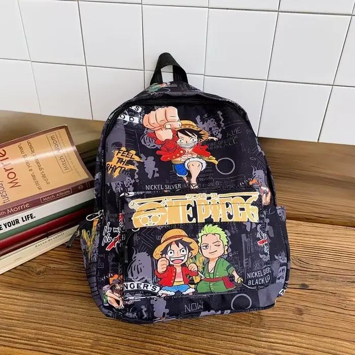 Sac à dos à motif de dessin animé One Piece Luffy & Chopper, créatif et personnalisé, grande capacité, léger, polyvalent, sac d'étudiant