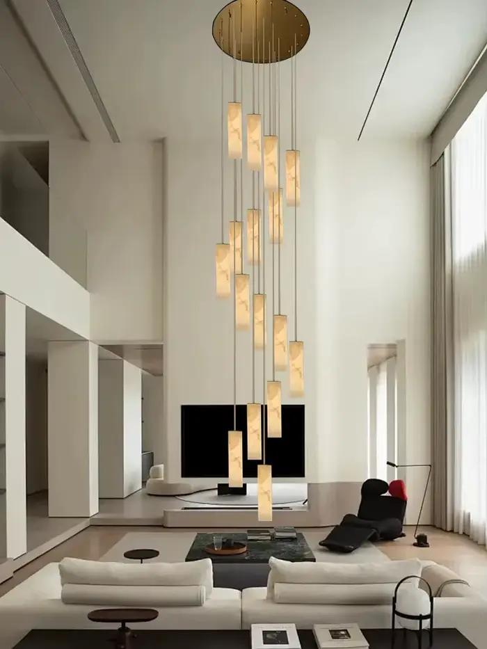 Lustre LED en marbre espagnol de luxe pour villa