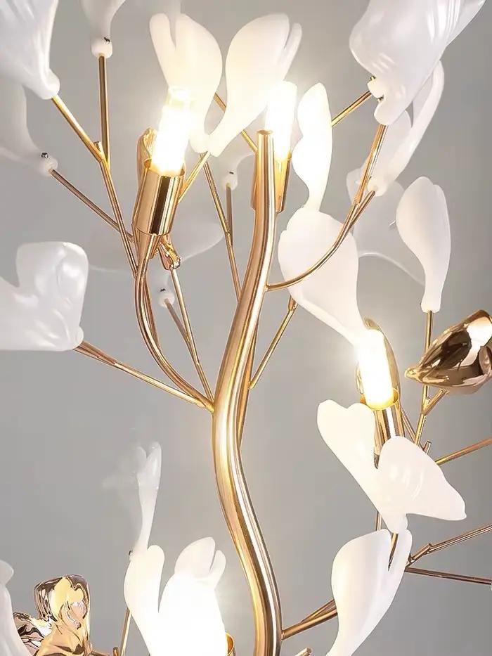 Moderne LED Ginkgo feuille lumière luxe lampadaires pour salon chambre chevet veilleuses maison chaude décorative lampes sur pied
