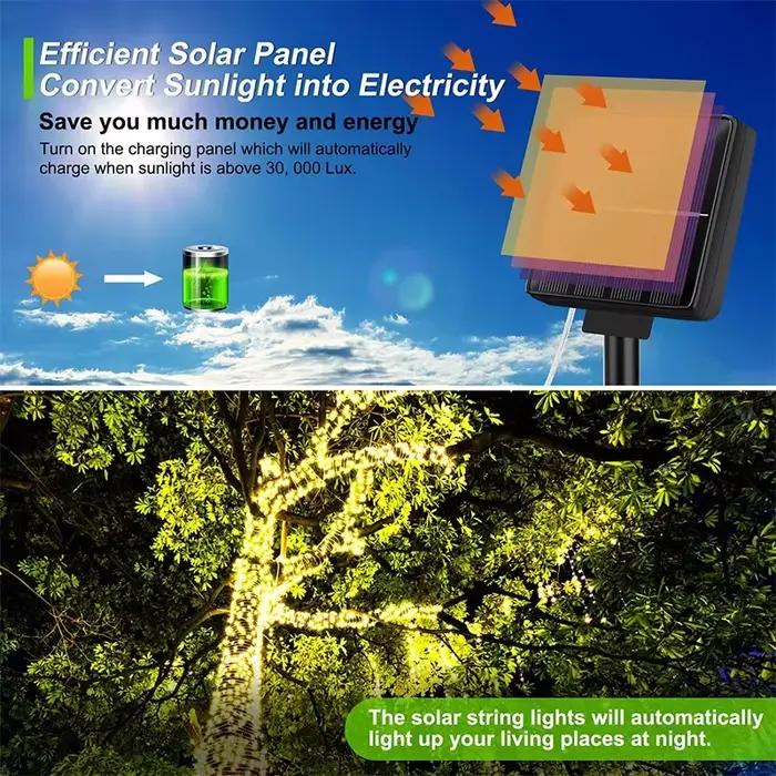 Guirlandes led solaires pour jardin fée lumières chemin extérieur noel mariage soirées d'été enchantées