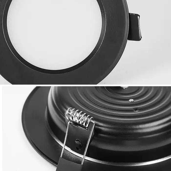 LED downlight lampe noir étanche 3 w 5 w 7 W 9 W 12 W 15 W LED spot 220 V 230 V plafond encastré downlights rond LED panneau lumineux