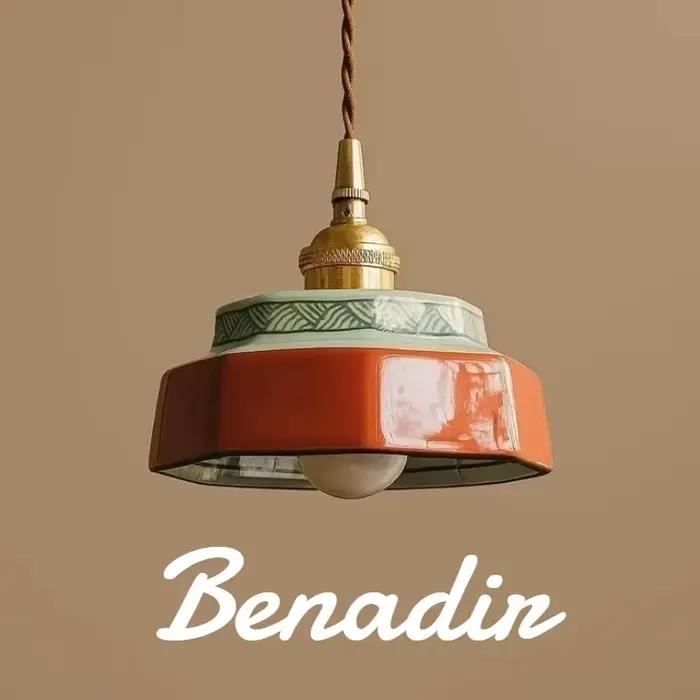 Lampe suspendue en céramique peinte Wabi Sabi