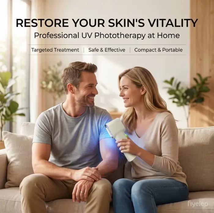 Lampe à main pour le vitiligo, utilisation domestique, lampe UVB 308 nm pour la photothérapie du vitiligo, thérapie par la lumière pour les taches de psoriasis, l'eczéma et les maladies cutanées