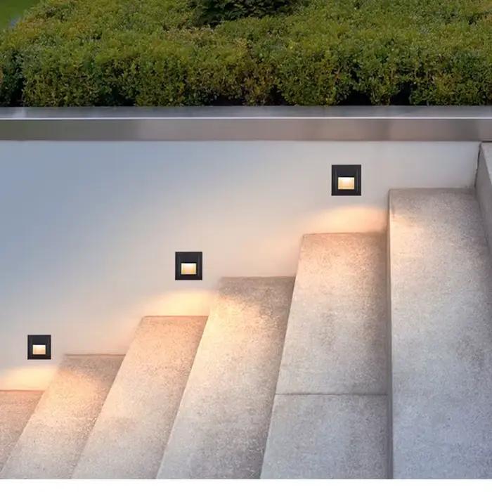 Applique murale LED encastrée pour escalier, éclairage intérieur/extérieur, lumière de marche, éclairage de nuit pour escalier, applique murale de couloir en aluminium