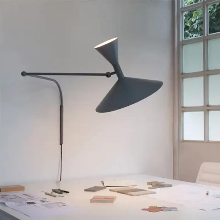 Applique murale design italien moderne bras oscillant rotatif pour salon chambre à coucher salle d'étude luminaire de chevet fer peint noir gris blanc flux lumineux 249-2000 LED Bluetooth