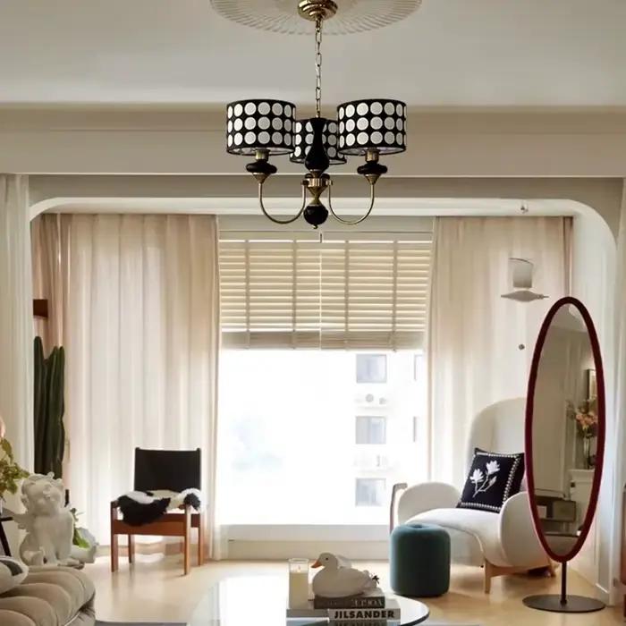 Lampe suspendue en cuivre style rétro américain pour salon, salle à manger, hôtel, occasions spéciales française装饰内部的法式灯具
