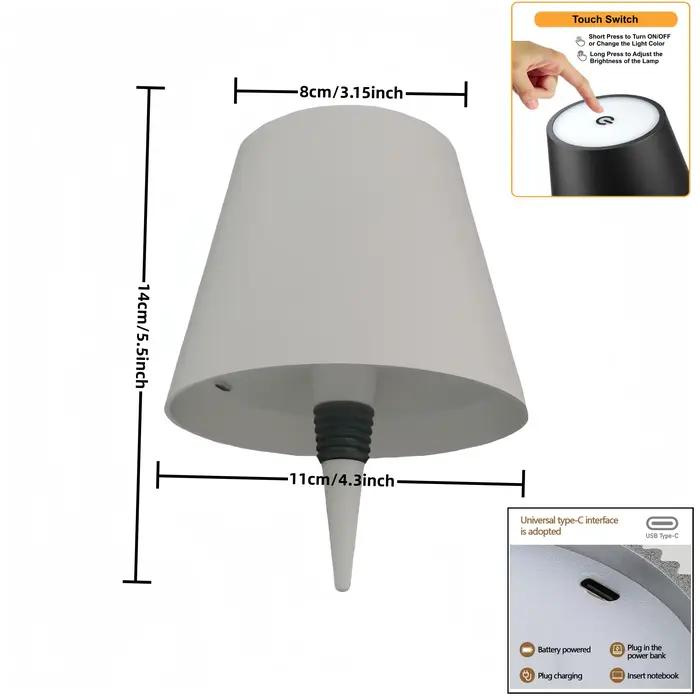 Lampe sans fil pour bouteille de vin, 3 couleurs et gradation progressive, lumière de nuit rechargeable par USB-C, idéale pour les bouteilles de vin de bar et les lampes de bureau