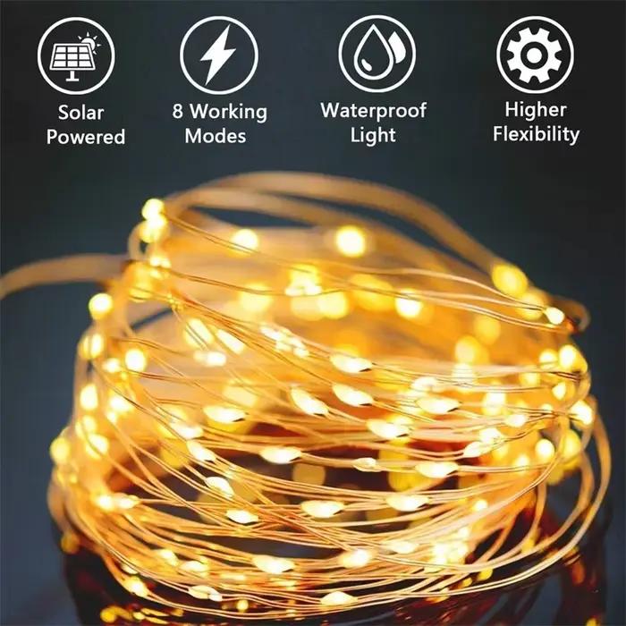 Guirlandes led solaires pour jardin fée lumières chemin extérieur noel mariage soirées d'été enchantées