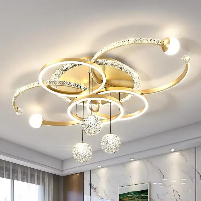 Plafond moderne à LEDs lumière pour salon décor suspension décoration intérieure