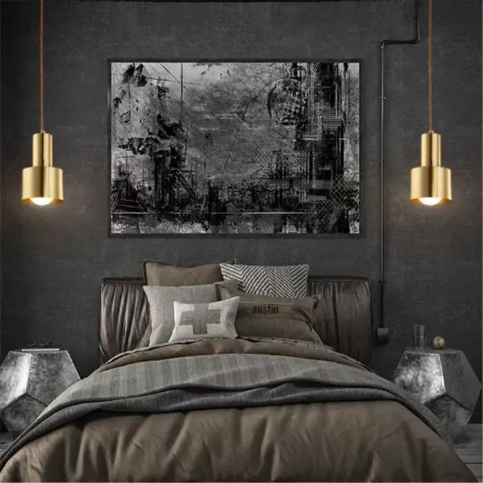 Lampe LED suspendue en laiton avec tête unique en forme de trompette